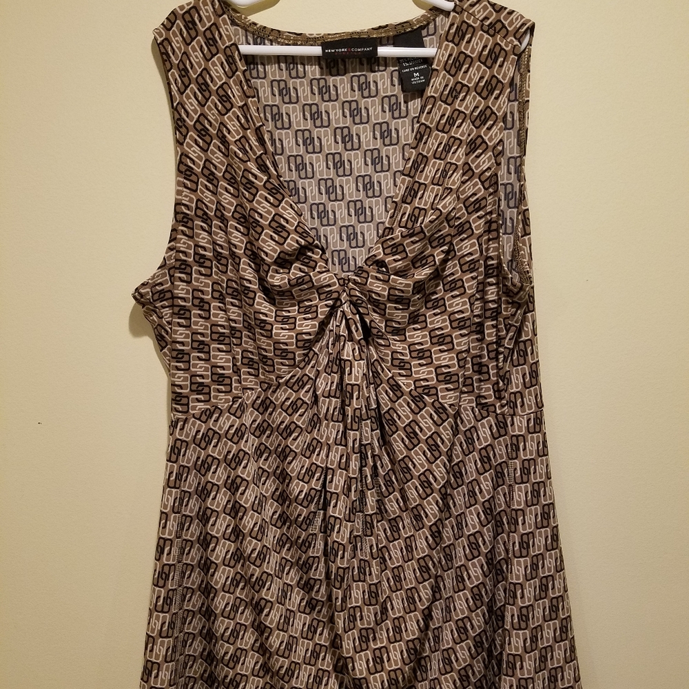 New York & Company Women Brown and Black Sleeveles